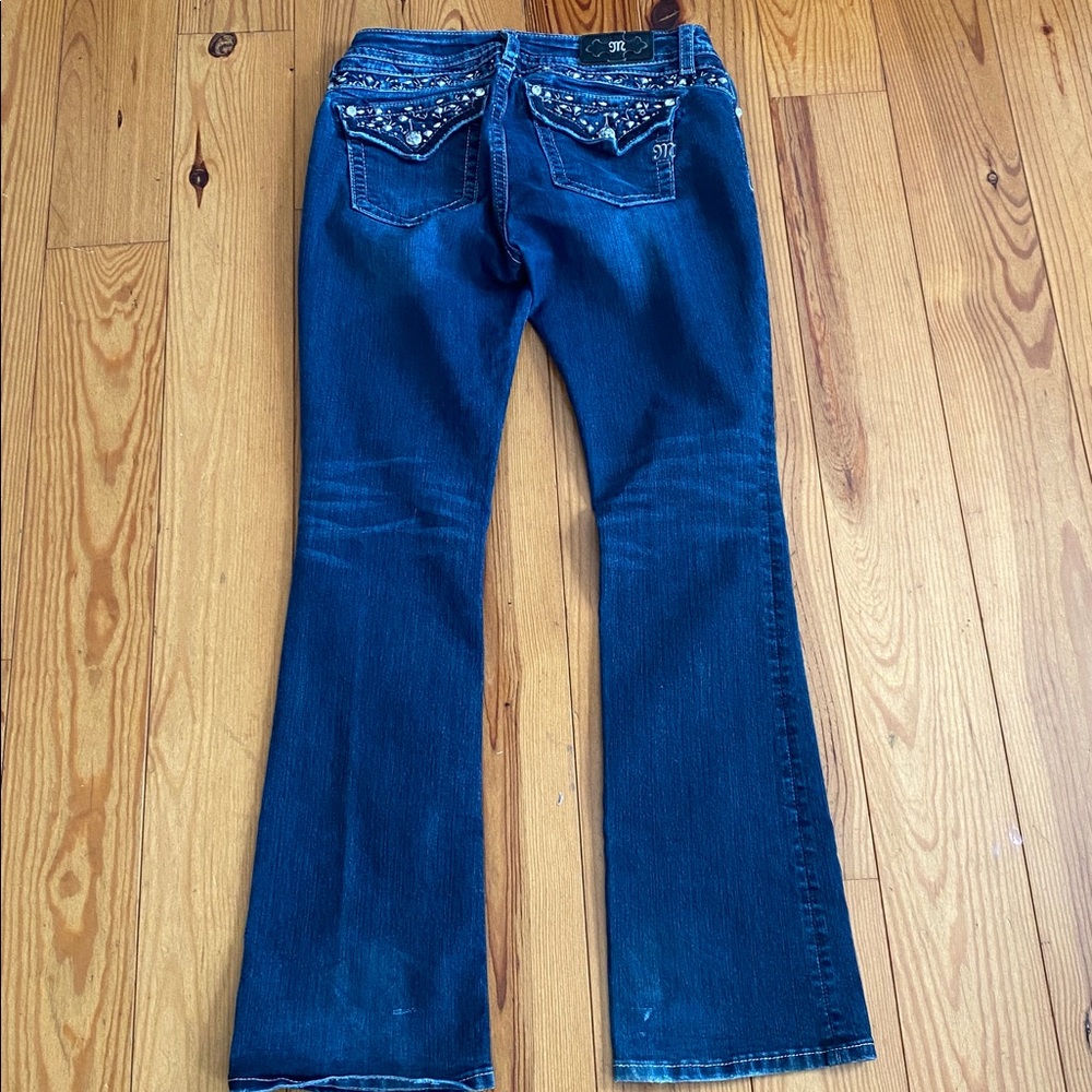 Miss Me Mid Rise Slim Boot Cut Embellished Jeans size 31 - Picture 9 of 12
